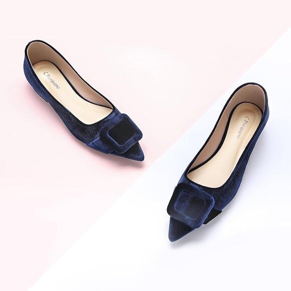 C.Paravano Women's Flats Velvet Pointed Toe Flats Size 10 - Picture 1 of 12